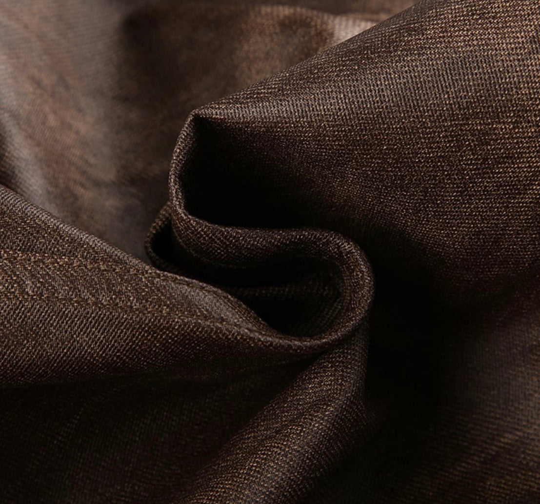 Beloure Vintage Brown Tie-Dye Leather Skirt