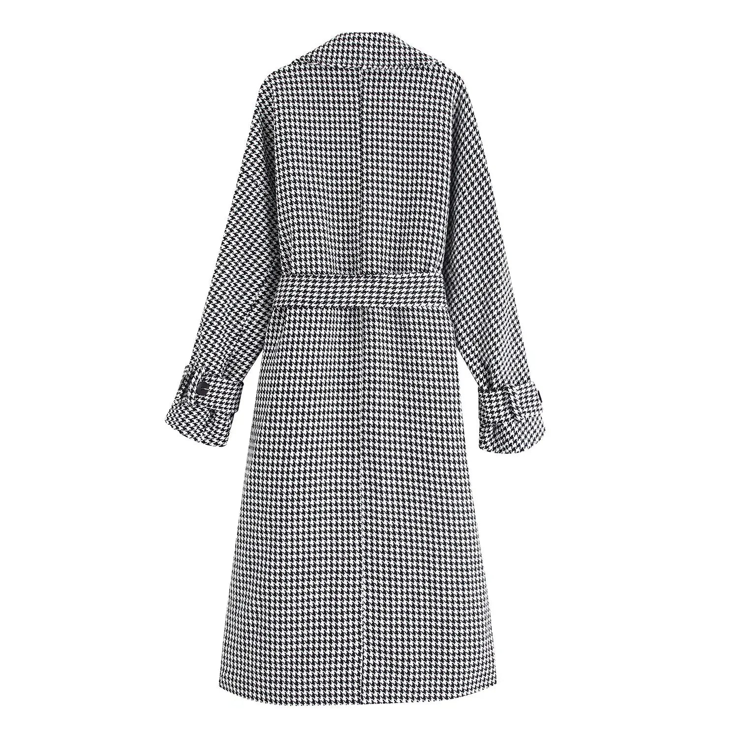 Beloure Houndstooth Long Coat