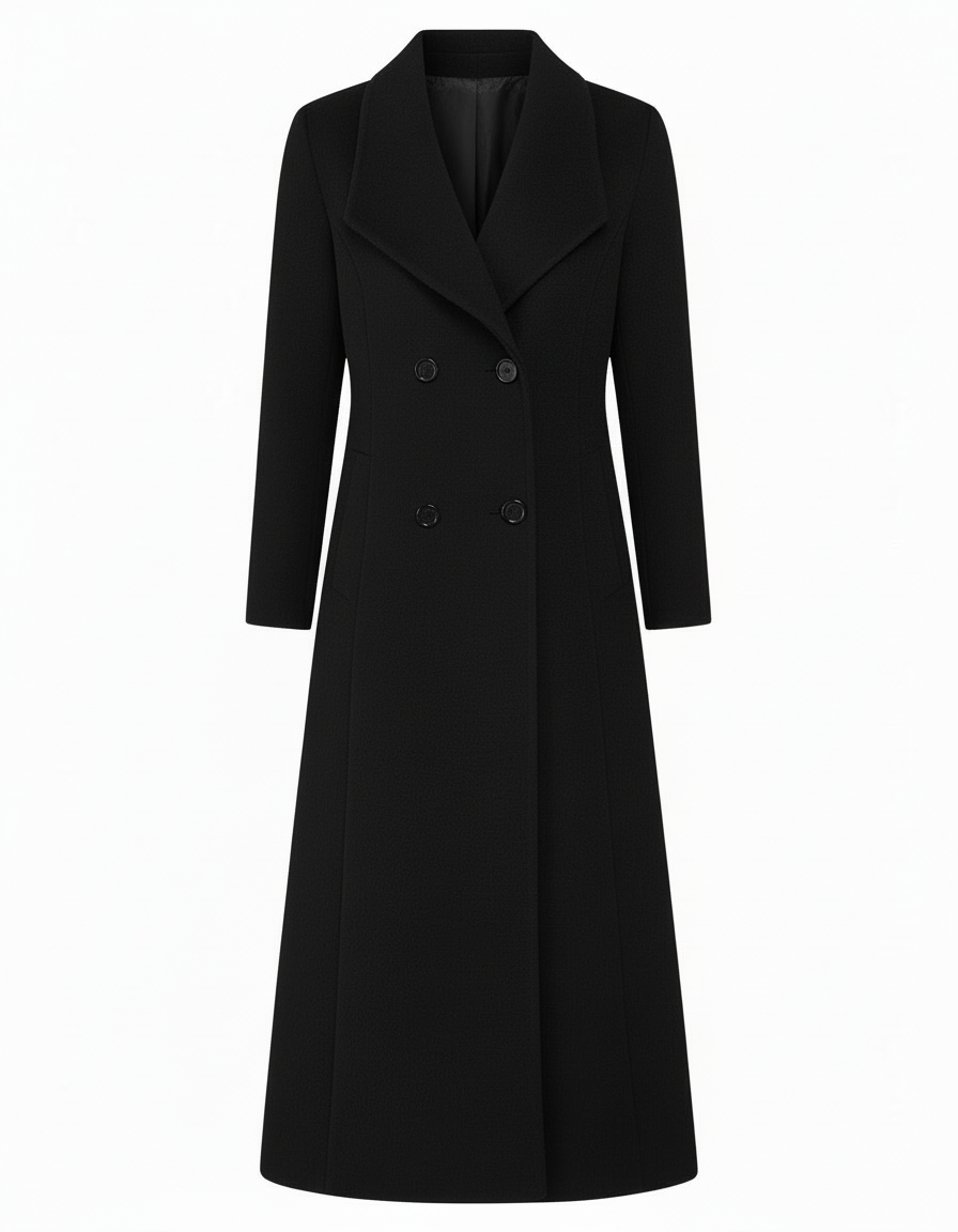 Beloure Woolen Long Coat Lapel