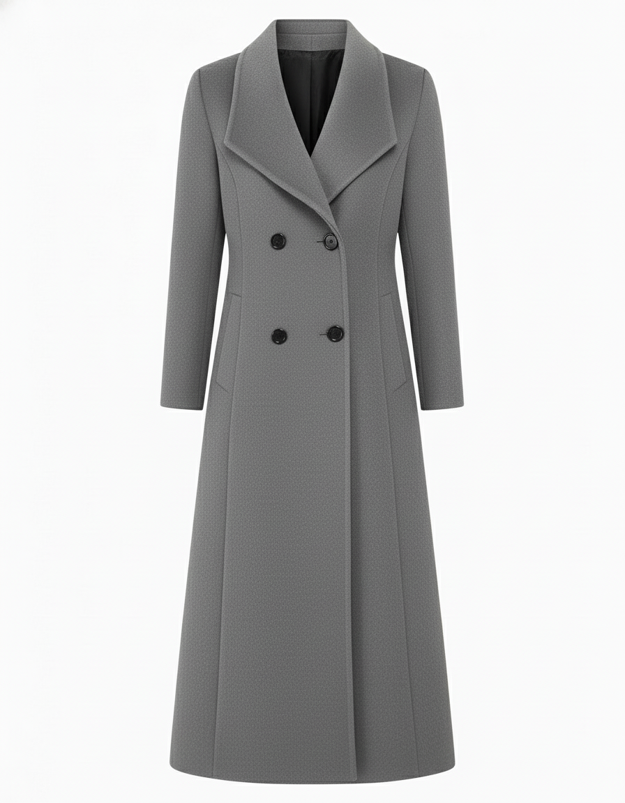 Beloure Woolen Long Coat Lapel
