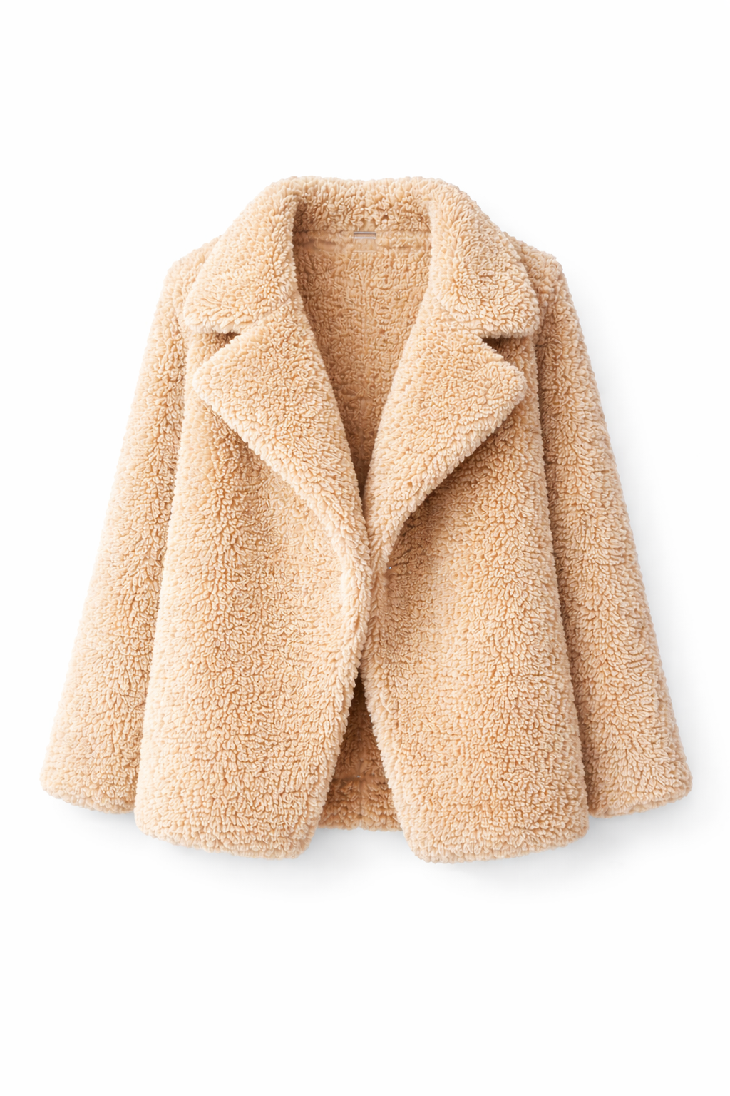 Beloure Plush Winter Coat Lapel Design