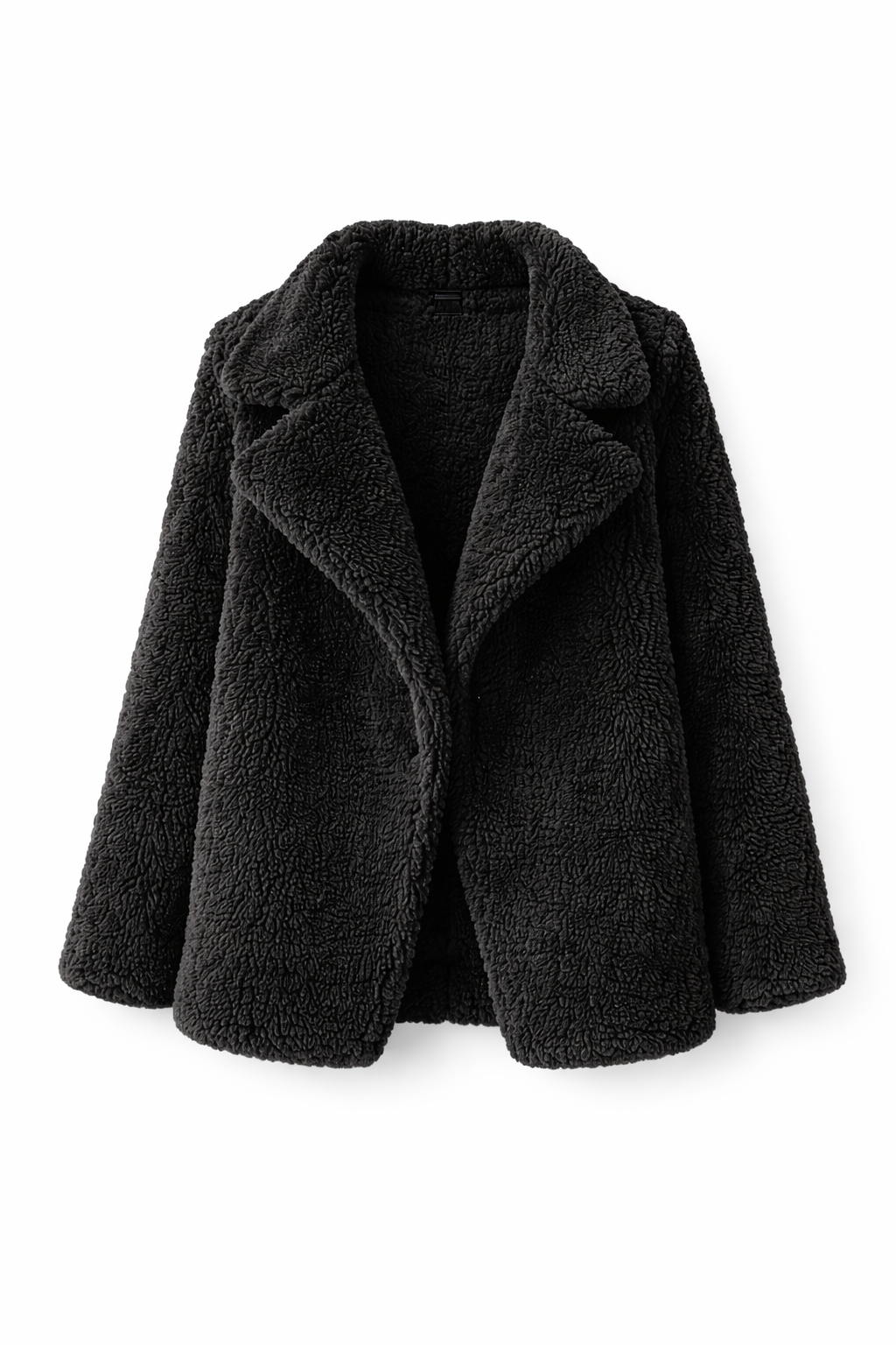 Beloure Plush Winter Coat Lapel Design