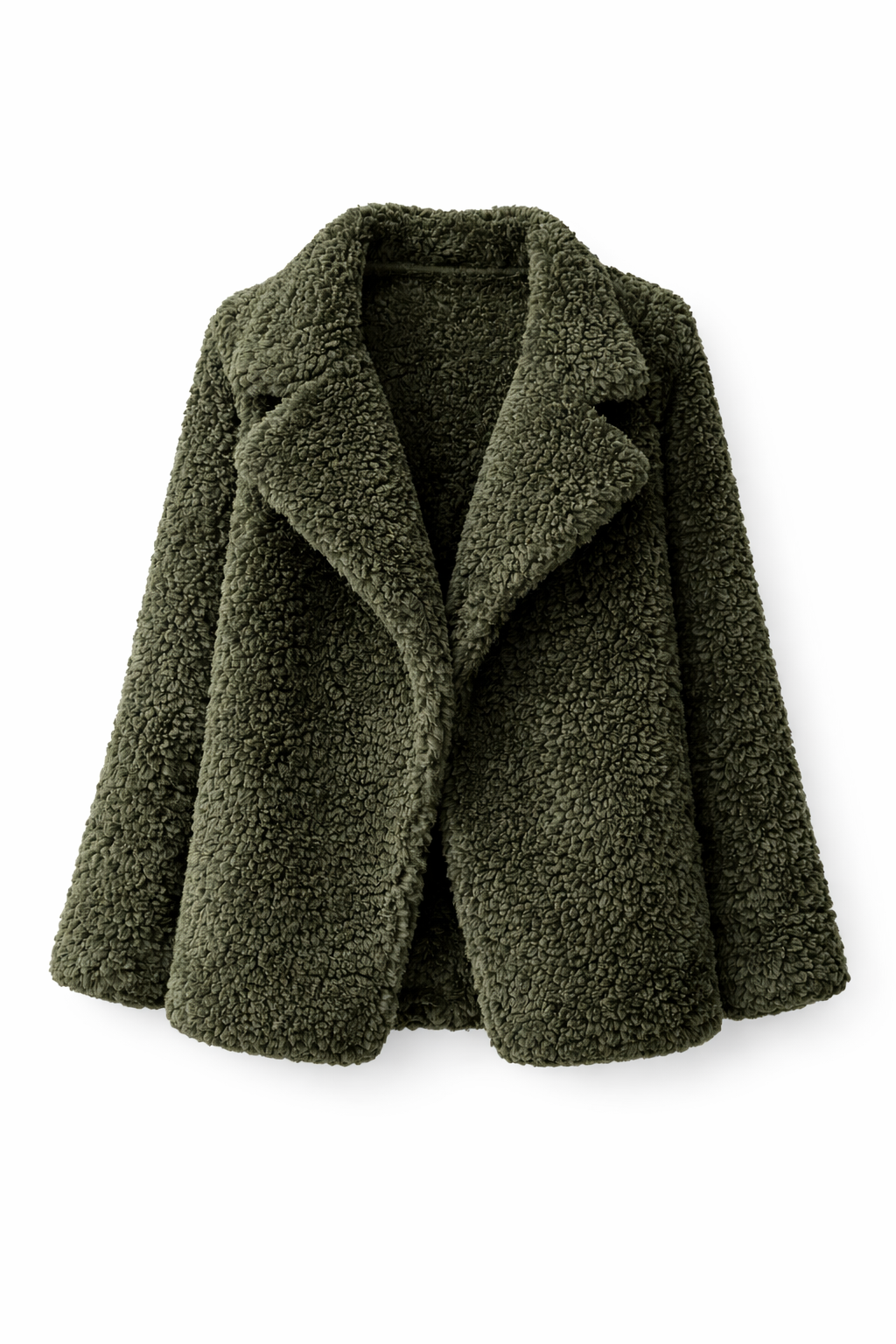 Beloure Plush Winter Coat Lapel Design