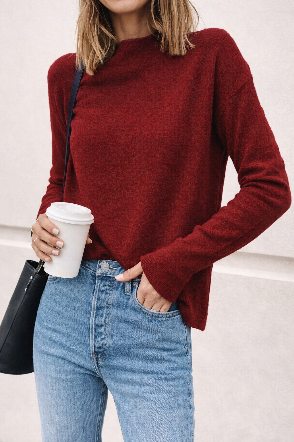 Beloure Cashmere Turtleneck Long-sleeve Pullover Sweater