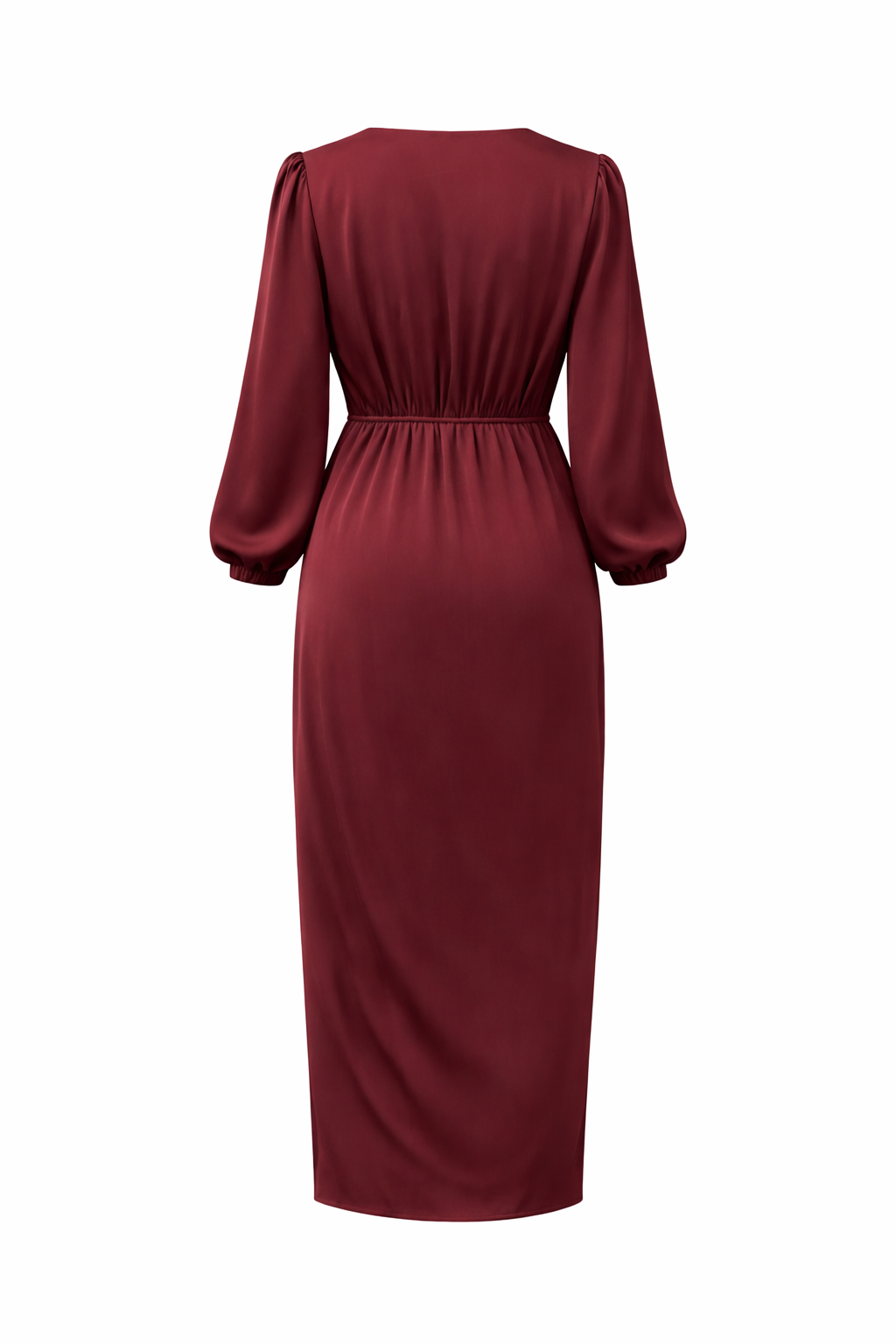 Beloure Elegant Dress with Lantern Sleeves and V-Neck