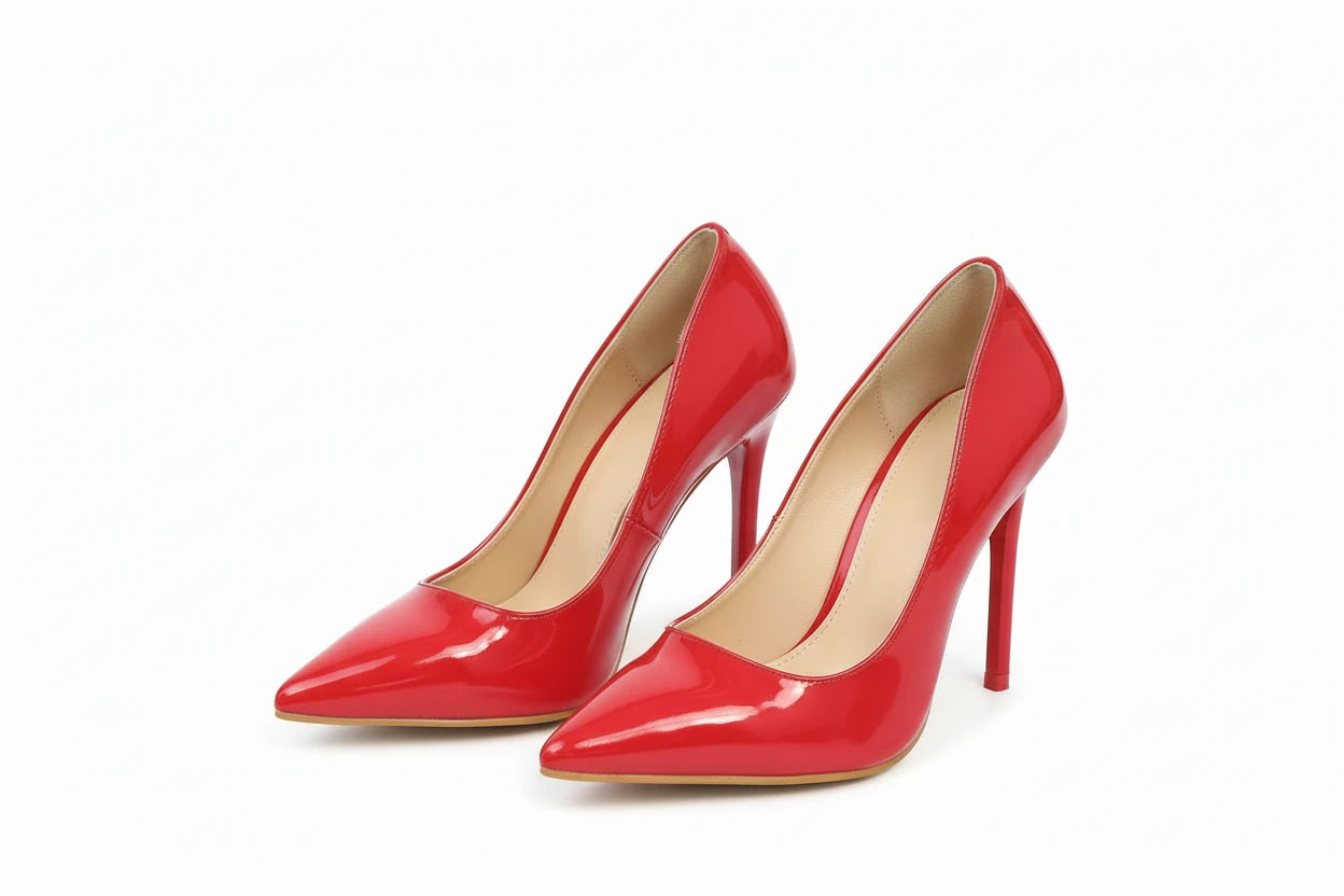 Beloure Patent Leather Pointed High Heels