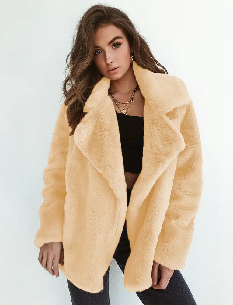 Beloure Plush Collar Coat