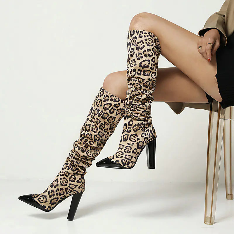 Beloure High Heel Thick Knee-High Knight Boots