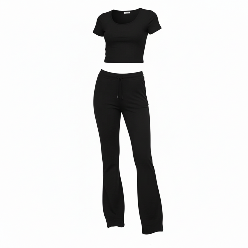 Beloure Solid Color T-shirt Casual Pants Suit
