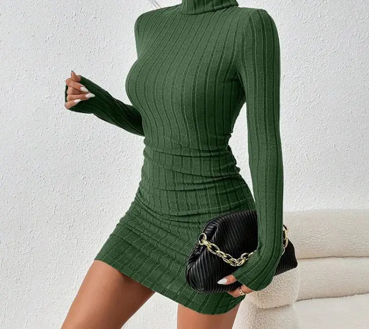 Beloure Turtleneck Slim Fit Knitted Dress