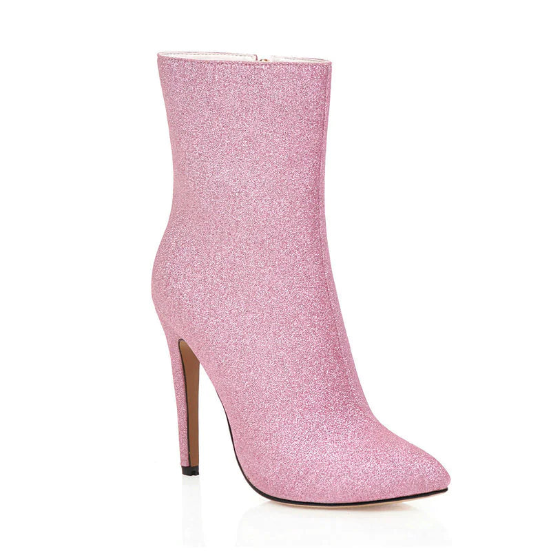Beloure Glitter Stiletto Heeled Boots