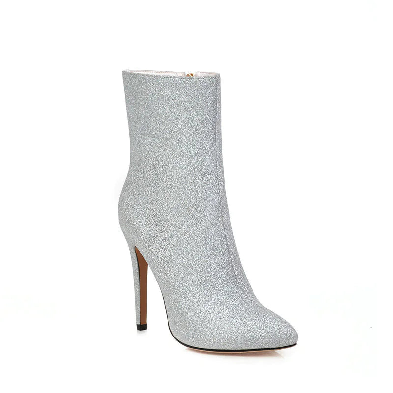 Beloure Glitter Stiletto Heeled Boots