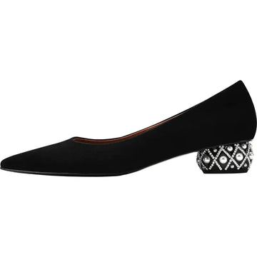 New Fall/Winter Low-Heel Women's Pointed Shoes with Pearls